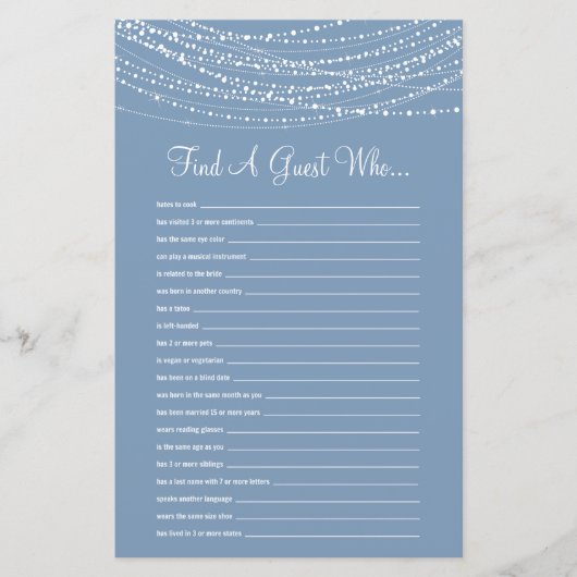 Finden Sie ein Gast Dusty Blue Lights Brautparty G (Vorderseite)