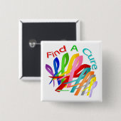 Finden Sie eine Heilung bunter Krebserkrankungen Button (Vorne & Hinten)