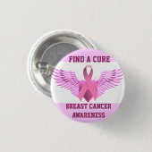 Finden Sie eine Heilung, ein Brustkrebs-Bewusstsei Button (Vorne & Hinten)