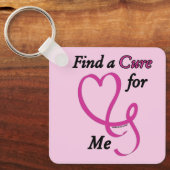 Finden Sie eine Heilung/ein Herz/mich...Brustkrebs Schlüsselanhänger (Vorderseite)
