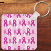 Finden Sie eine Heilung/ein Herz/mich...Brustkrebs Schlüsselanhänger (Rückseite)