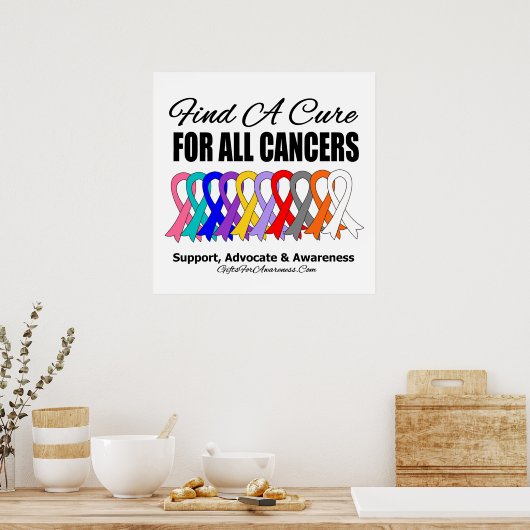 Finden Sie eine Heilung für alle Krebsarten Poster (Küche)