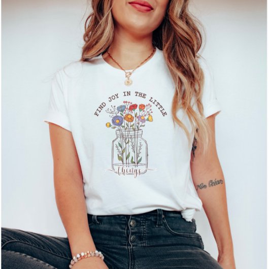 Finden Sie Freude in den Little Things Retro-Wildb T-Shirt