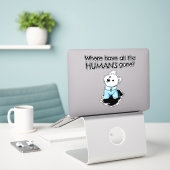 Finden Sie Humanität Westie Aufkleber (Laptop auf Schreibtisch)