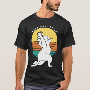 Finden Sie Ihr Glück Retro-Yoga-Katzengeschenk T-Shirt