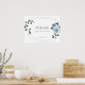 Finden Sie Ihr Sitzplatz 2 Dusty Blue Rose Wedding Poster (Küche)