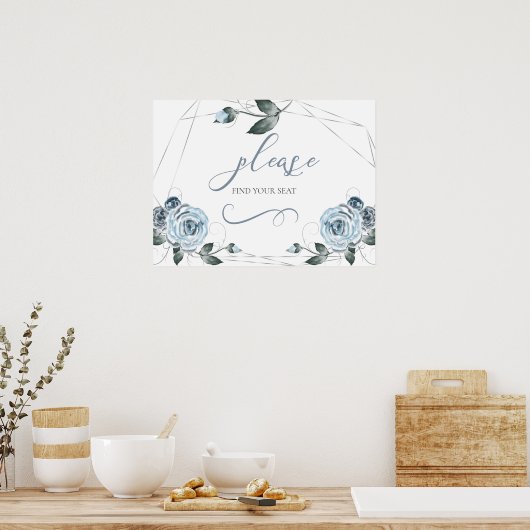 Finden Sie Ihr Sitzplatzwasser Blue Rose Wedding S Poster (Küche)