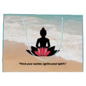 "Finden Sie Ihr Zentrum, entzünden Sie Ihren Geist Große Geschenktüte (Rückseite)