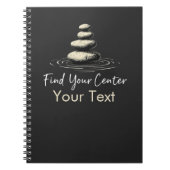 Finden Sie Ihr Zentrum Minimalistischen Zen Stones Notizblock (Vorderseite)