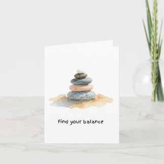 Finden Sie Ihre Balance Watercolour Zen Stein-Stac