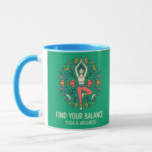Finden Sie Ihre Balance Yoga & Wellness Baum-Pose Tasse