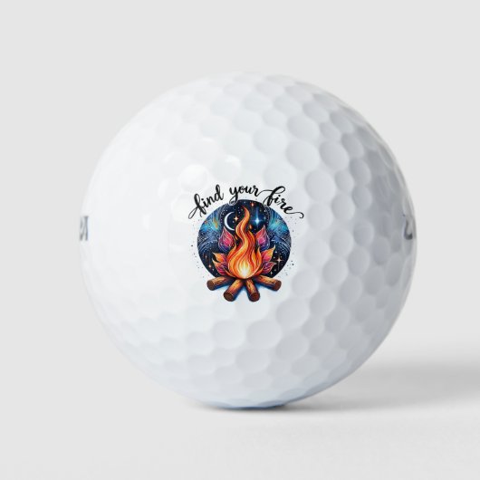 Finden Sie Ihre Fire Golf Balls Golfball (Vorderseite)
