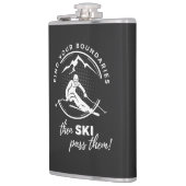 Finden Sie Ihre Grenzen, dann fahren Sie vorbei." Flachmann (Links)