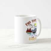 Finden Sie Ihre Ruhe mit jedem Wurf Kaffeetasse (VorderseiteRechts)