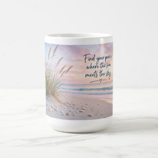 Finden Sie Ihren Frieden, wo das Meer den Himmel t Kaffeetasse