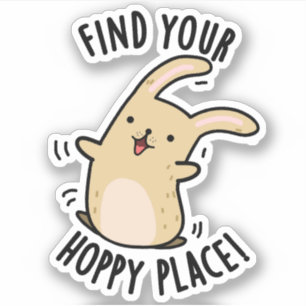 Finden Sie Ihren Hoppy Place Funny Rabbit Pub Aufkleber