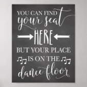 Finden Sie Ihren Platz hier Hochzeitplakatkarte 8x Poster (Vorne)