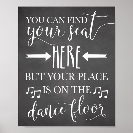 Finden Sie Ihren Platz hier Hochzeitplakatkarte 8x Poster (Vorne)