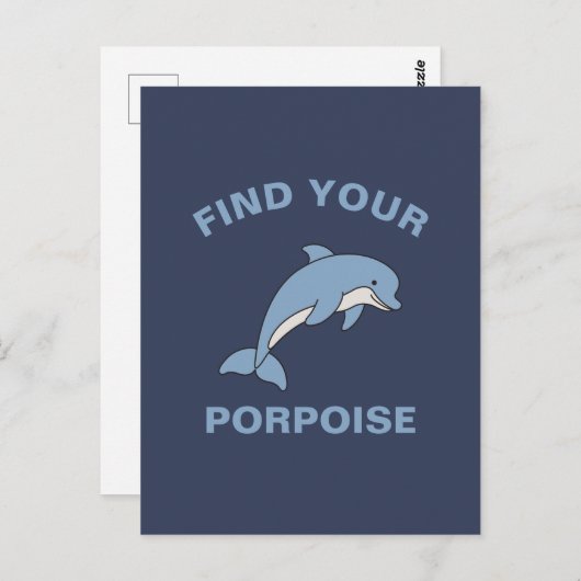 Finden Sie Ihren Porpoise Funny Ocean Sea Animal F Postkarte (Vorne/Hinten)