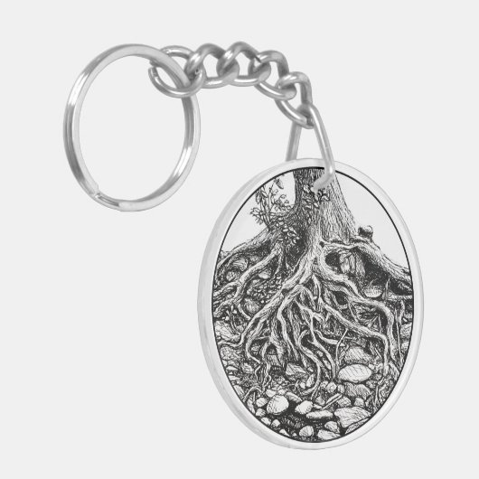 Finden Sie Ihren Roots Tree Schlüsselanhänger (Vorderseite links)