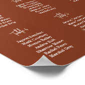 Finden Sie Ihren Sitz Boho Terracotta Script Weddi Poster (Ecke)