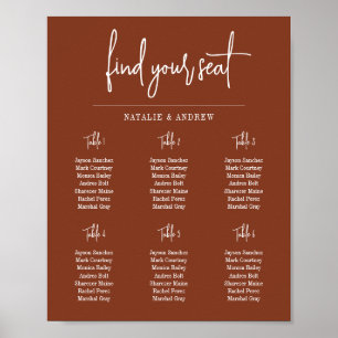 Finden Sie Ihren Sitz Boho Terracotta Script Weddi Poster