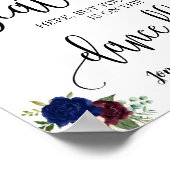 Finden Sie Ihren Sitz Hochzeitsempfang navy bordey Poster (Ecke)