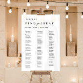 Finden Sie Ihren Sitzplatz auf weißem Alphabetisch Acrylschild