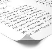 Finden Sie Ihren Sitzplatz einfache Skriptübersich Poster (Ecke)