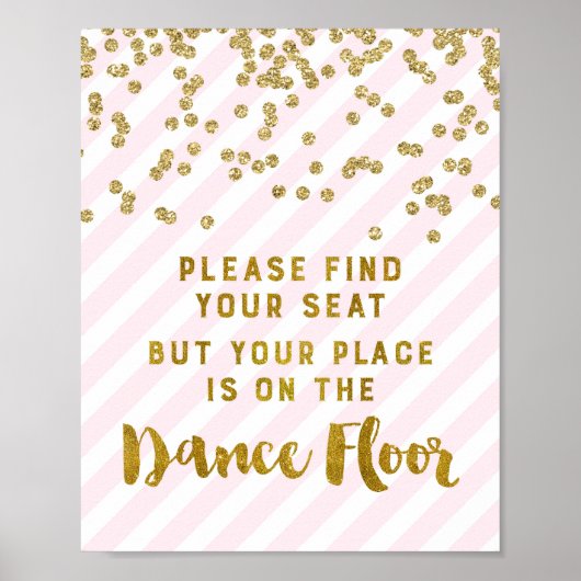 Finden Sie Ihren Sitzplatz Hochzeitszittel mit ros Poster (Vorne)