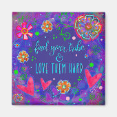 Finden Sie Ihren Tribe Fun Lila Friends Hearts Nie Magnet (Vorne)