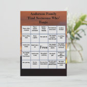 Finden Sie jemanden, der Bingo | Family Wiedersehe Einladung (Stehend Vorderseite)