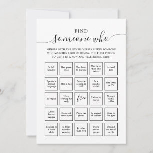 Finden Sie jemanden, der Bingo Game Card Einladung