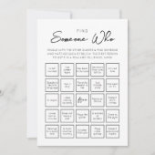 Finden Sie jemanden, der Bingo Game Card Einladung (Vorderseite)