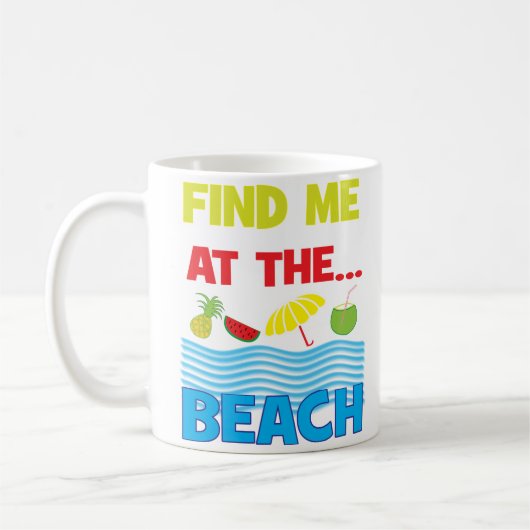 Finden Sie mich am tropischen Strand Kaffeetasse (Links)