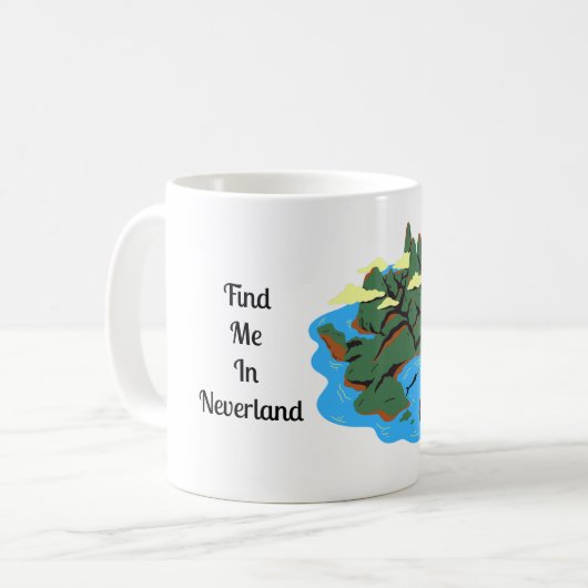 Finden Sie mich in Neverland Kaffeetasse (Vorderseite Links)