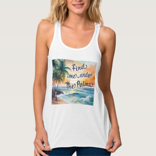 Finden Sie mich unter dem Palm-Shirt Tank Top (Vorderseite)