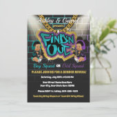 Finden Sie 'N out Einladung! Geschlechtsankündigun Einladung (Stehend Vorderseite)