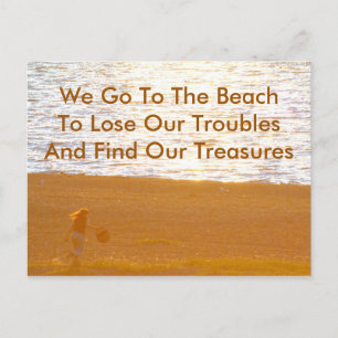 Finden von Schätzen Strandquote & Fotografie Postkarte