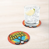 Finder Keepers Golf Club Design Runder Pappuntersetzer (Vor Ort)