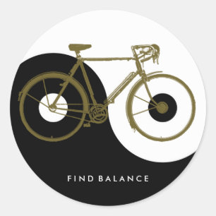 FINDET BALANCE / Yin Yang-Fahrrad Runder Aufkleber