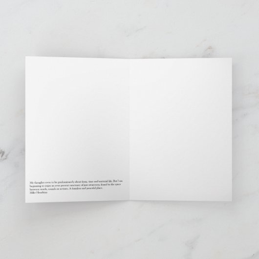 Finding the space between thoughts karte (Innenseite)