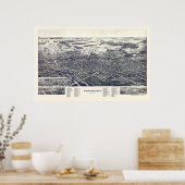 Findlay, OH Panorama Karte - 1889 Poster (Küche)