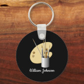 Fine Art Artist Palette and Brushes Personalized Schlüsselanhänger (Vorderseite)