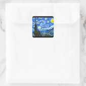 Fine Art Aufkleber, Van Gogh, Starry Night Quadratischer Aufkleber (Tasche)