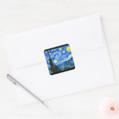 Fine Art Aufkleber, Van Gogh, Starry Night Quadratischer Aufkleber (Umschlag)