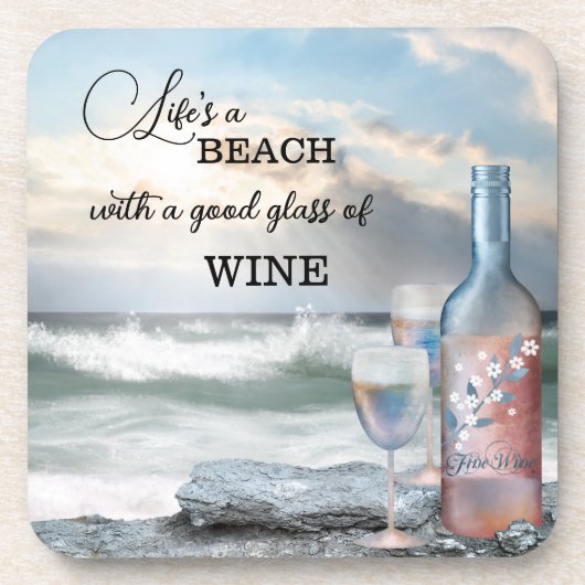Fine Art Beach und Wein Untersetzer (Vorderseite)