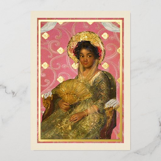 Fine Art Beauty Valentine Folien Feiertagskarte (Vorderseite)