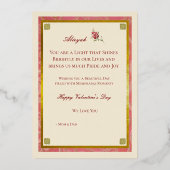 Fine Art Beauty Valentine Folien Feiertagskarte (Rückseite)