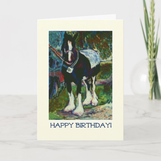 Fine Art Birthday Card - Shire Horse Karte (Vorderseite)
